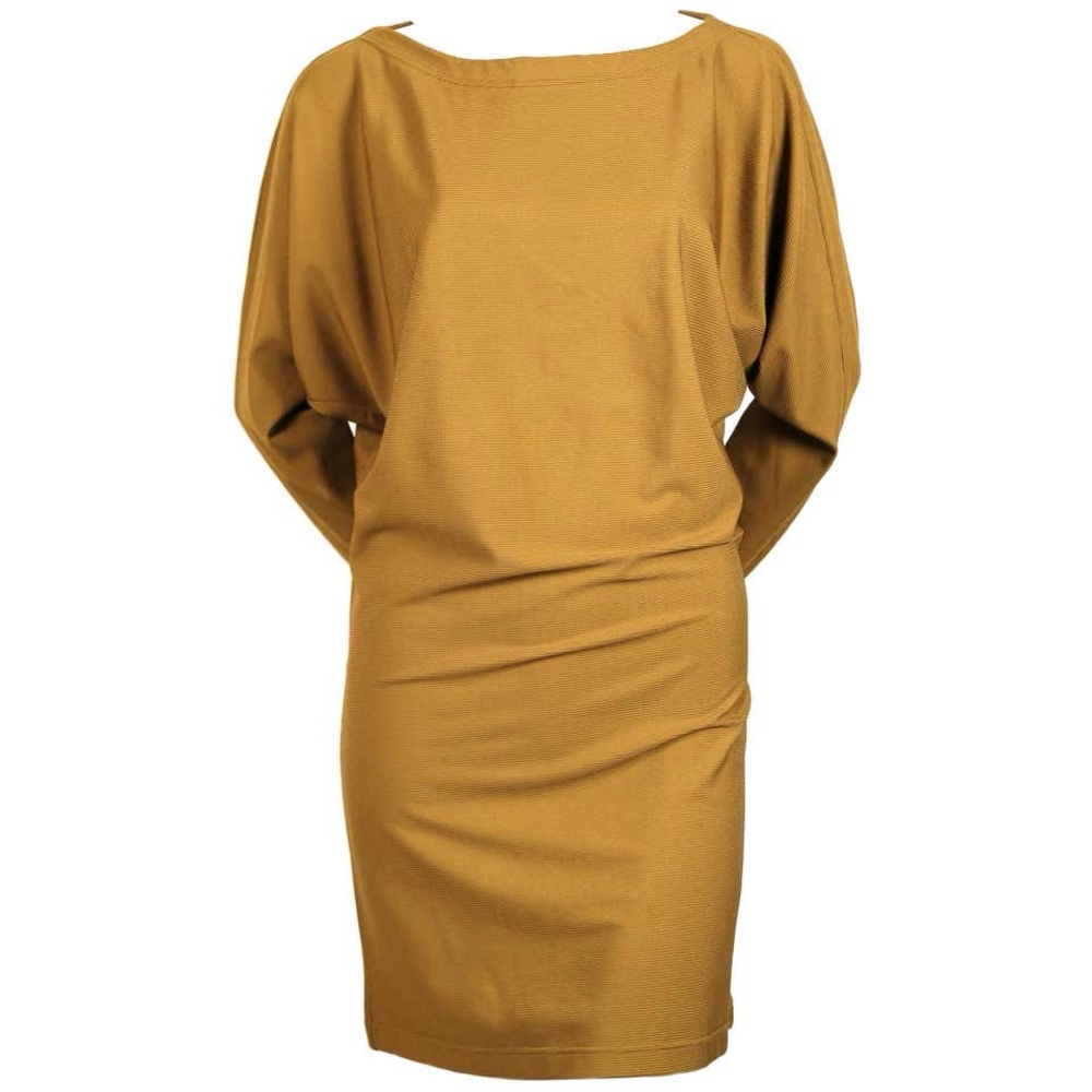 1980's ISSEY MIYAKE ribbed tunic dress with dolman sleeves